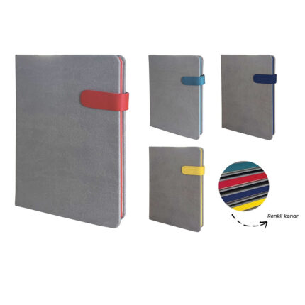 Termo Deri Kenarları Boyalı Mıknatıslı Defter – 15 x 21 cm -p6565 Promosyon Defter