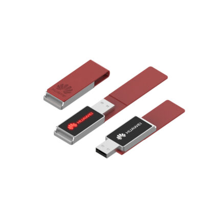 Deri Kapaklı Beyaz Işıklı USB Bellek – T29 – 32gb Usb Bellek