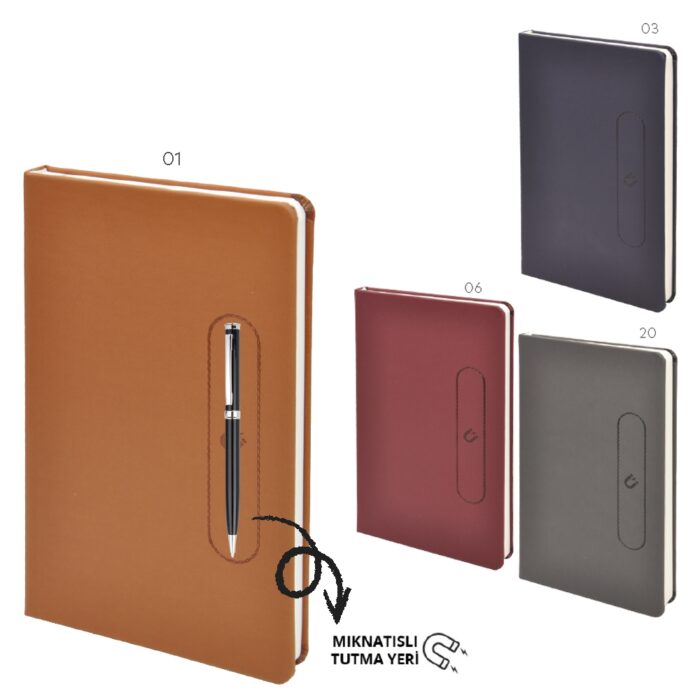 Termo Deri Magnetli Defter – 13×21 cm – p6517 Promosyon Defter